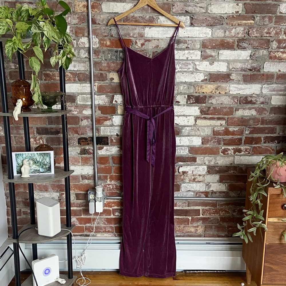 Elegant Purple Velvet Maxi Dress